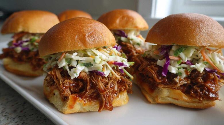 BBQ Pulled Pork Sliders with Coleslaw