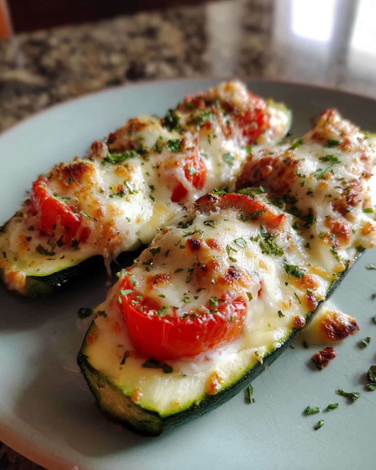 Caprese Stuffed Zucchini Boats - detail 1