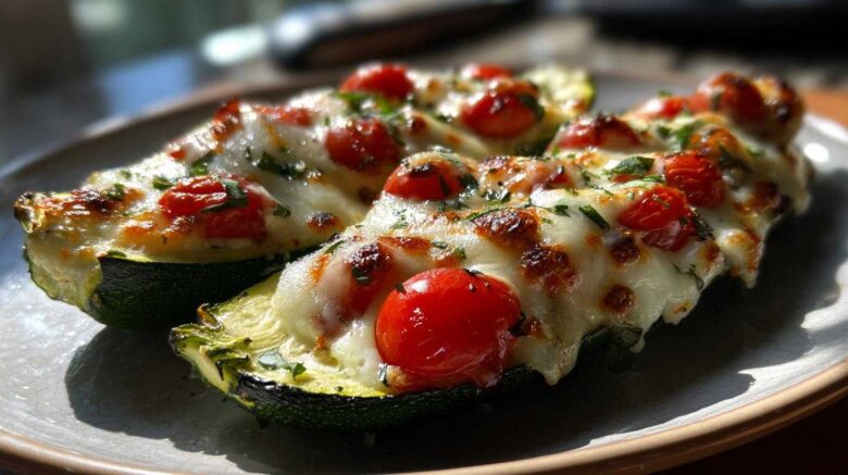 Caprese Stuffed Zucchini Boats