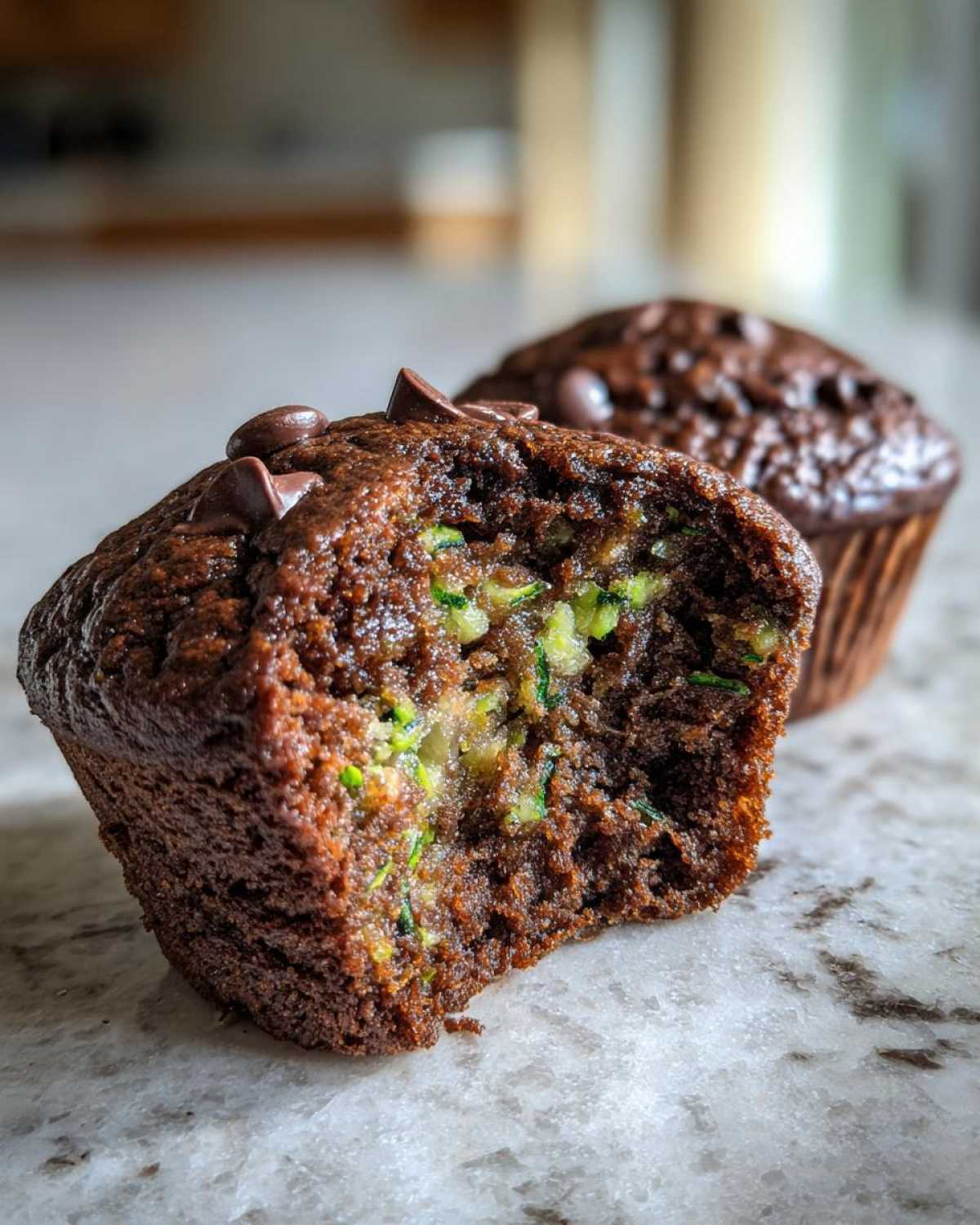 Chocolate Zucchini Muffins - detail 2