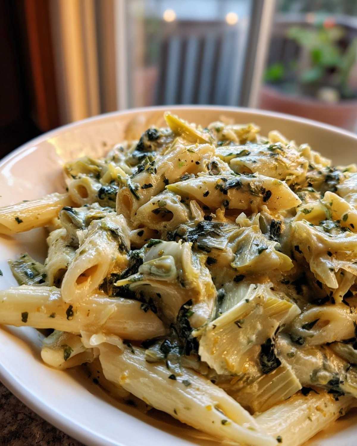 Creamy Spinach Artichoke Pasta - detail 3