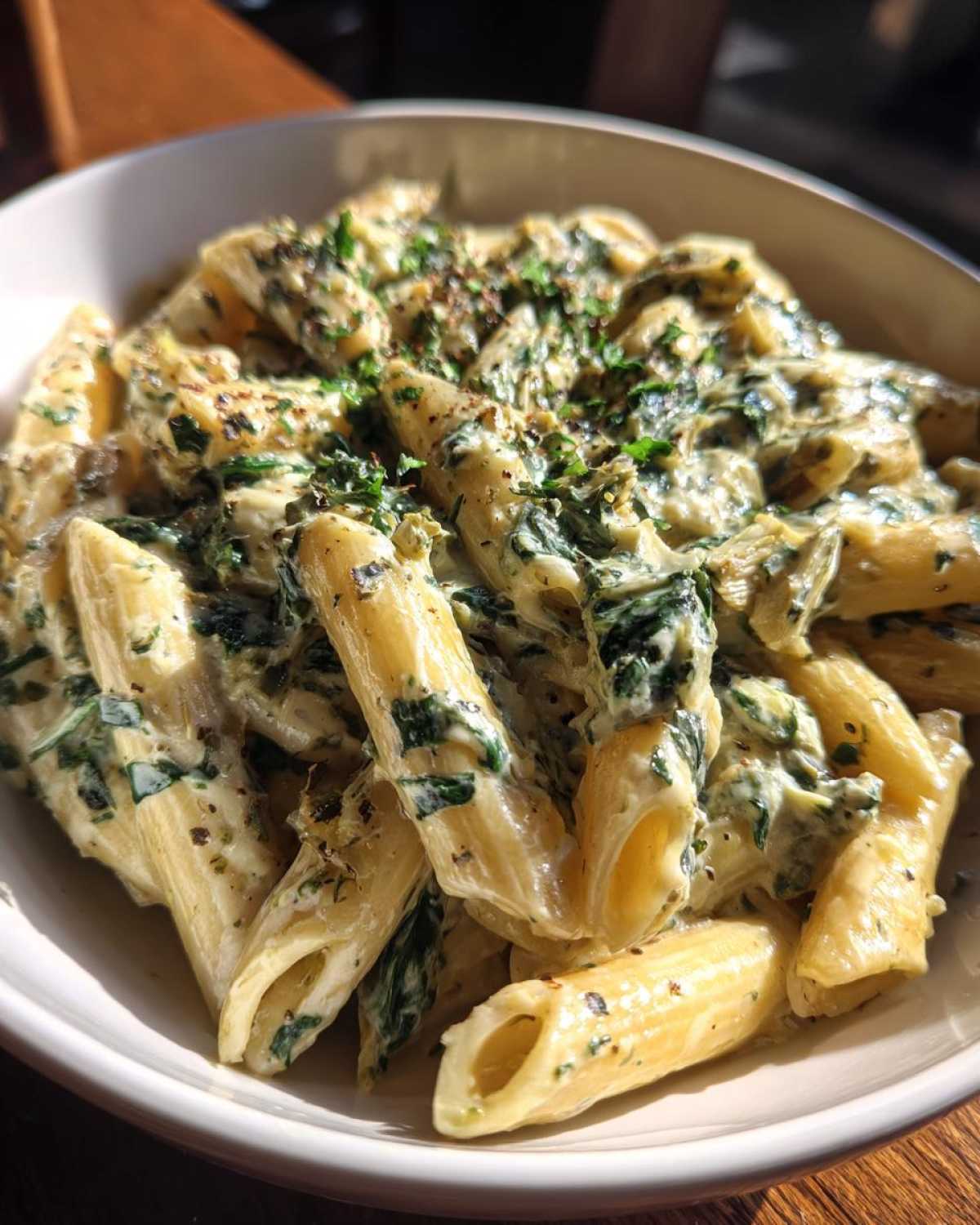 Creamy Spinach Artichoke Pasta - detail 4