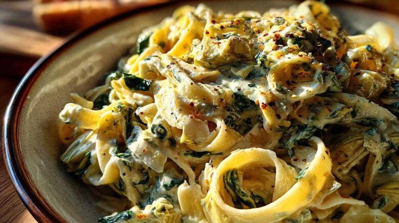Creamy Spinach Artichoke Pasta