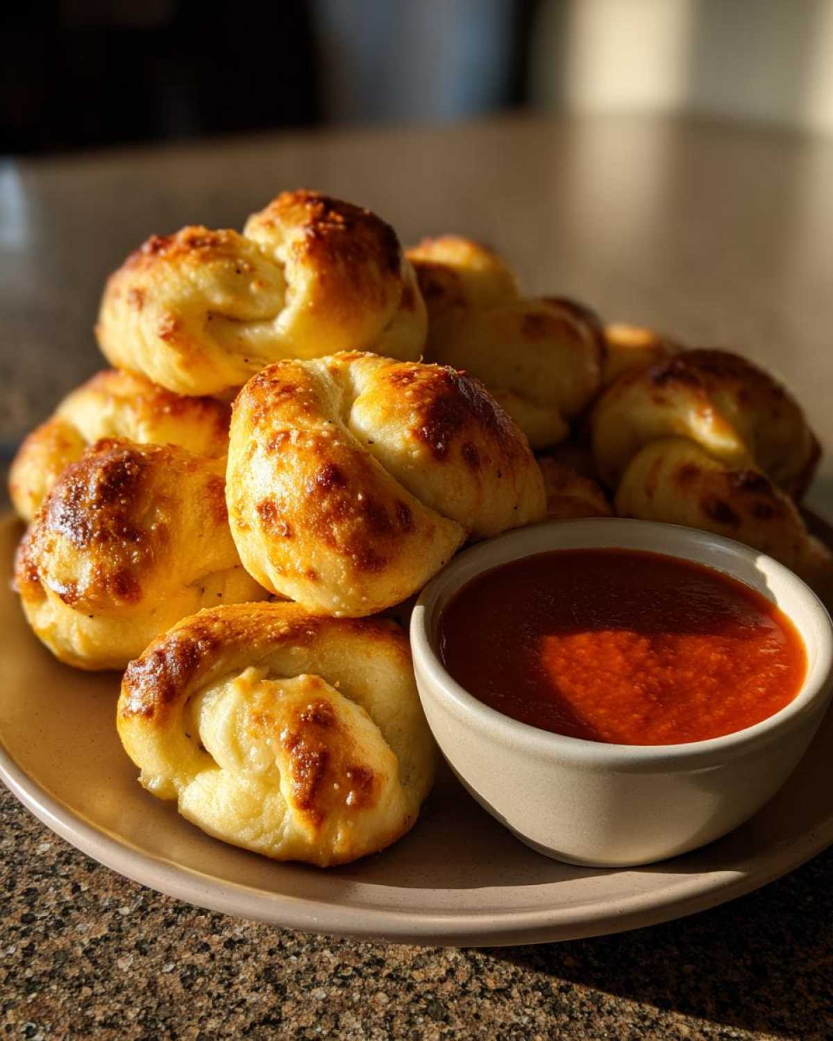 Garlic Knots with Marinara Dipping Sauce - detail 1