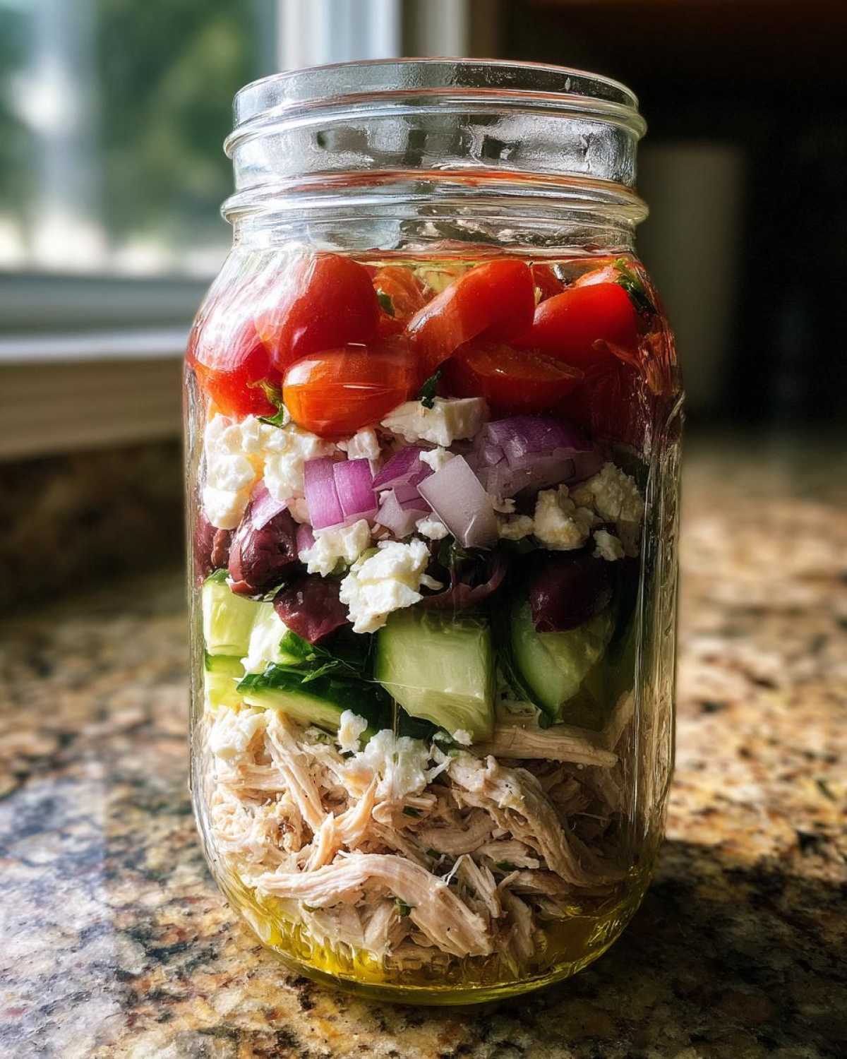 Greek Chicken Mason Jar Salads - detail 1