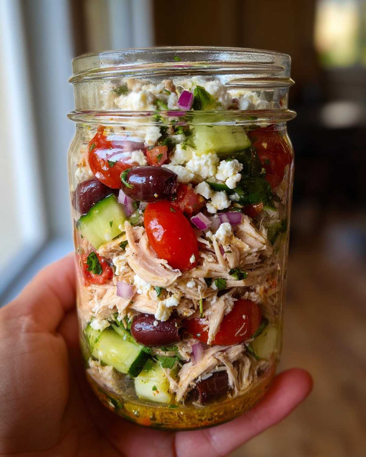 Greek Chicken Mason Jar Salads - detail 3