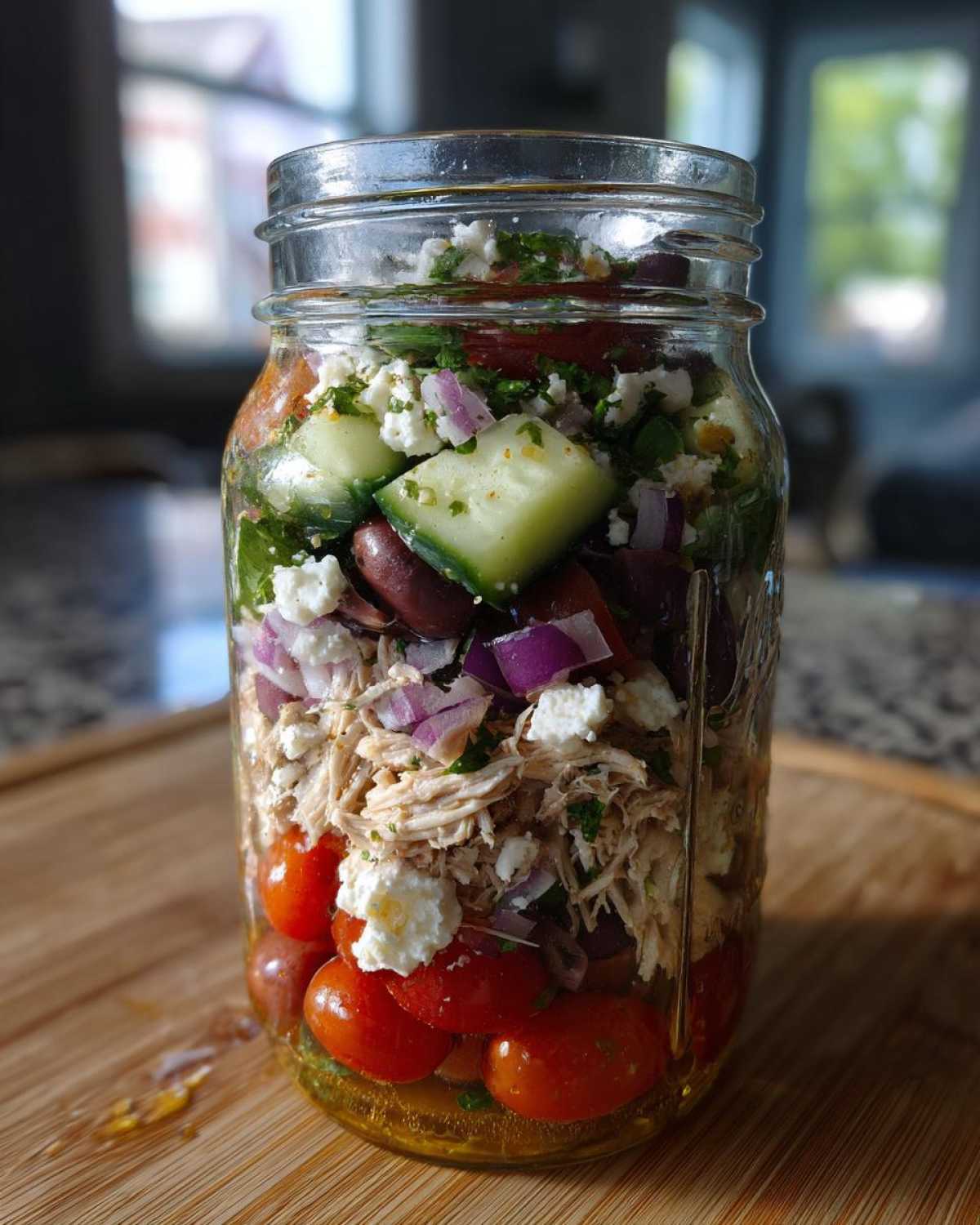 Greek Chicken Mason Jar Salads - detail 4