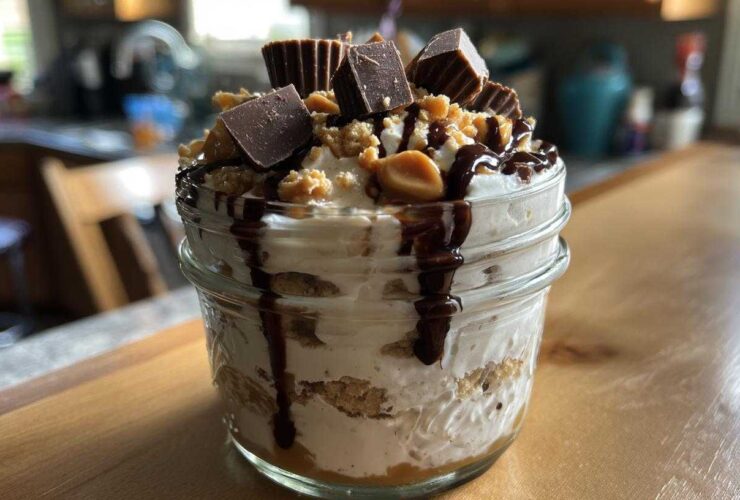 No-Bake Peanut Butter Pie in Jars