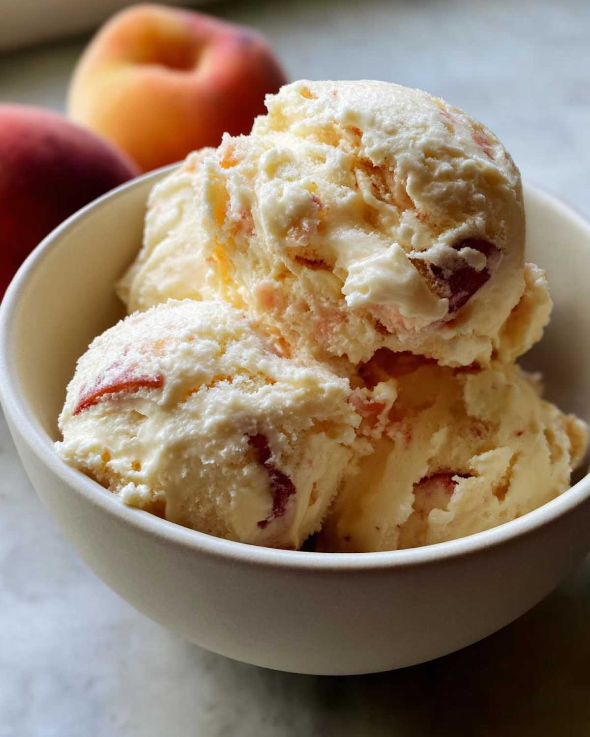 No-Churn Peach Ice Cream - detail 1