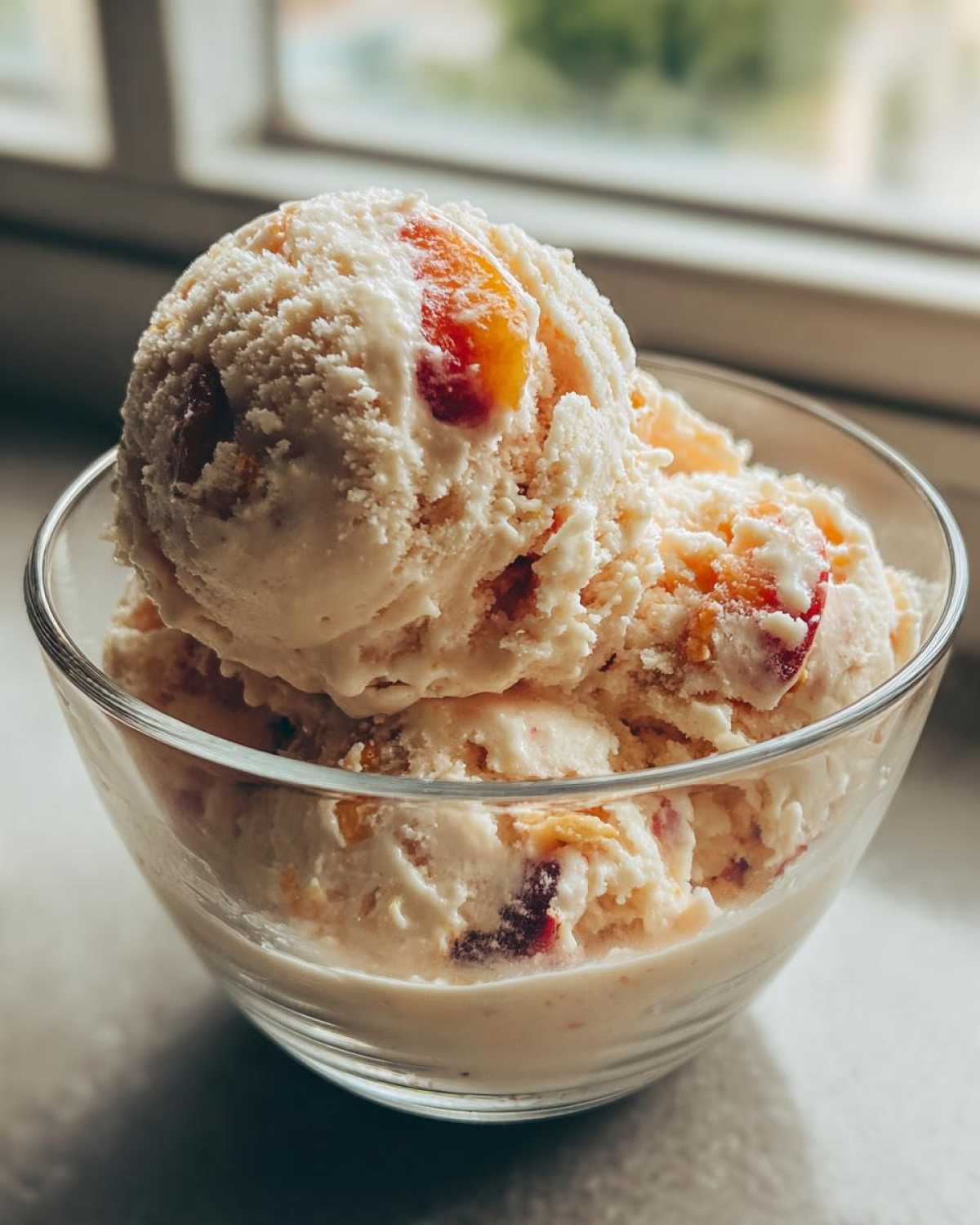 No-Churn Peach Ice Cream - detail 3