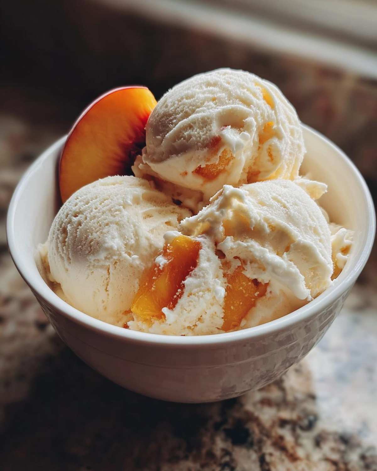 No-Churn Peach Ice Cream - detail 4