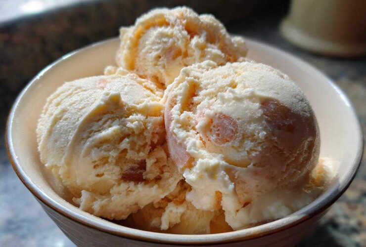No-Churn Peach Ice Cream