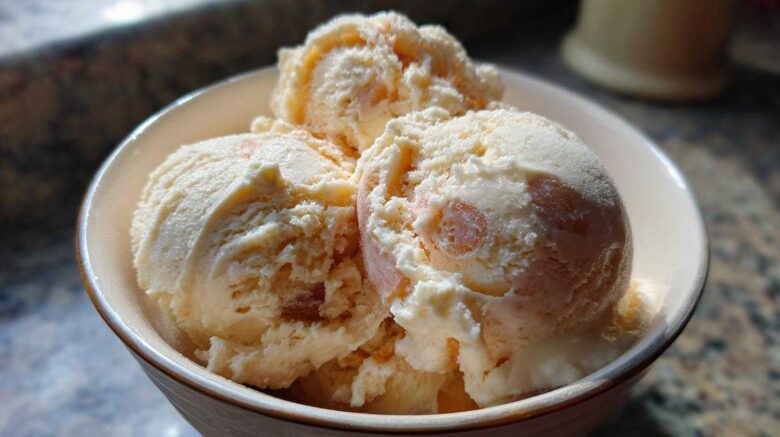 No-Churn Peach Ice Cream