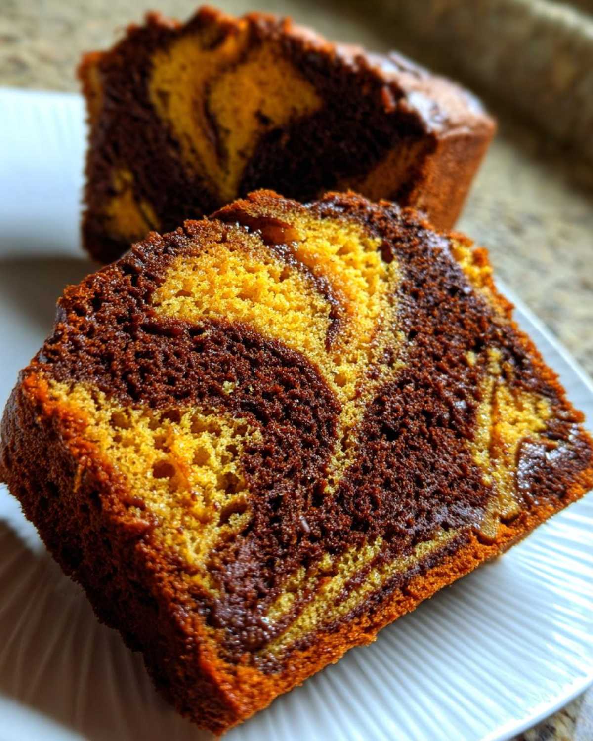 Pumpkin Chocolate Marble Cake - detail 3