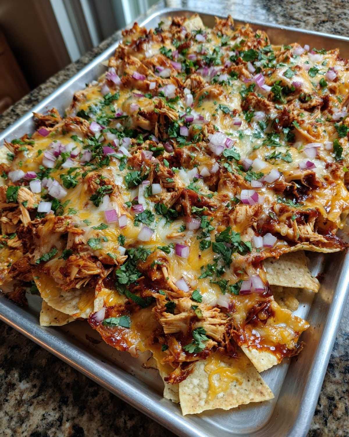 Sheet Pan BBQ Chicken Nachos - detail 1