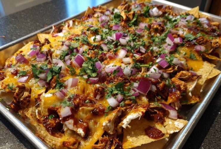 Sheet Pan BBQ Chicken Nachos