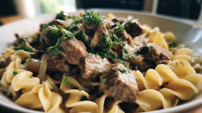 Slow Cooker Beef Stroganoff