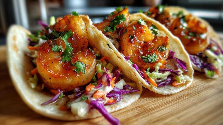 Spicy Shrimp Tacos with Slaw