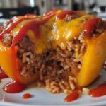 Stuffed Bell Peppers (Beef & Rice)