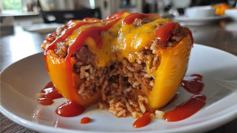 Stuffed Bell Peppers (Beef & Rice)