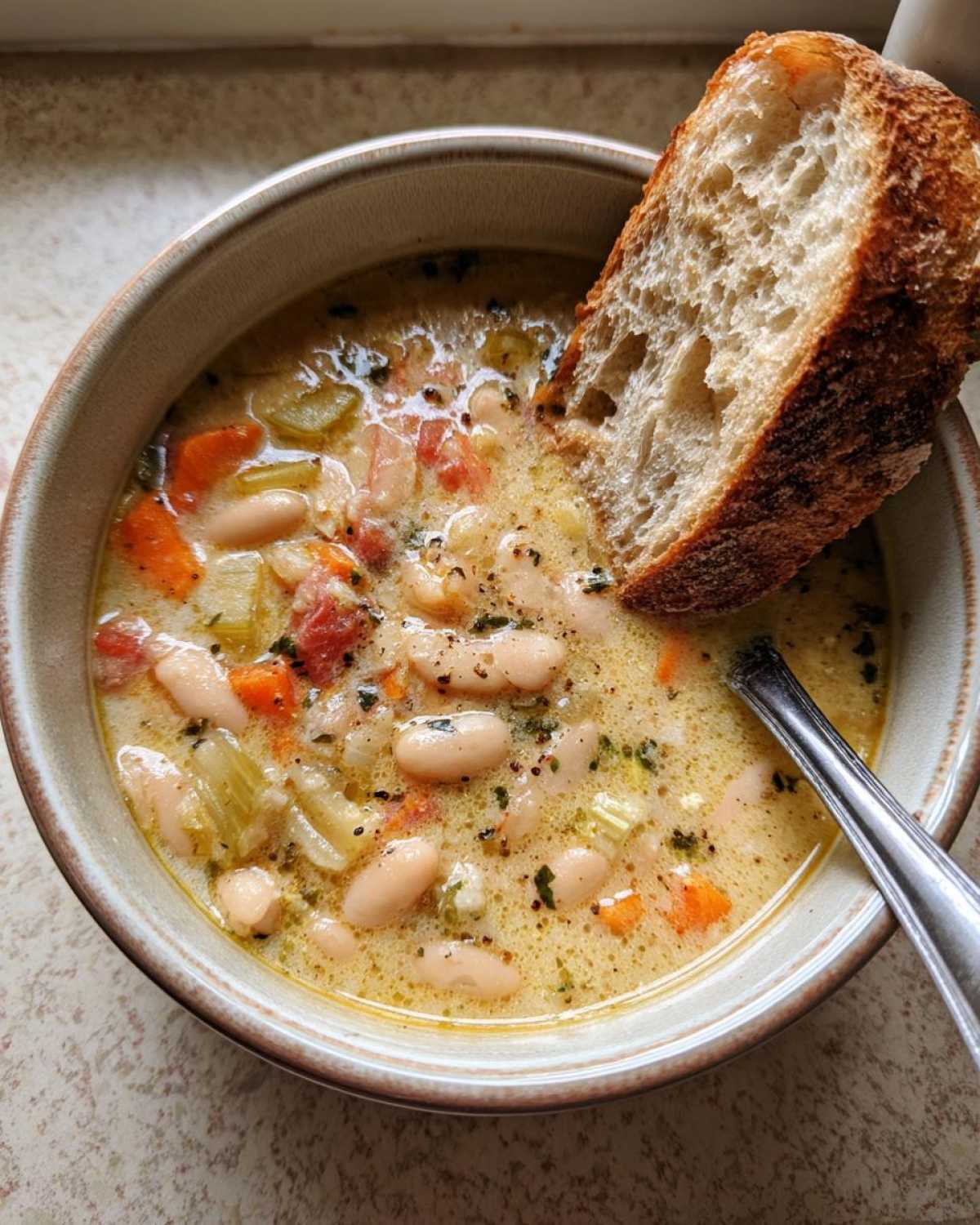 Tuscan White Bean Soup - detail 2