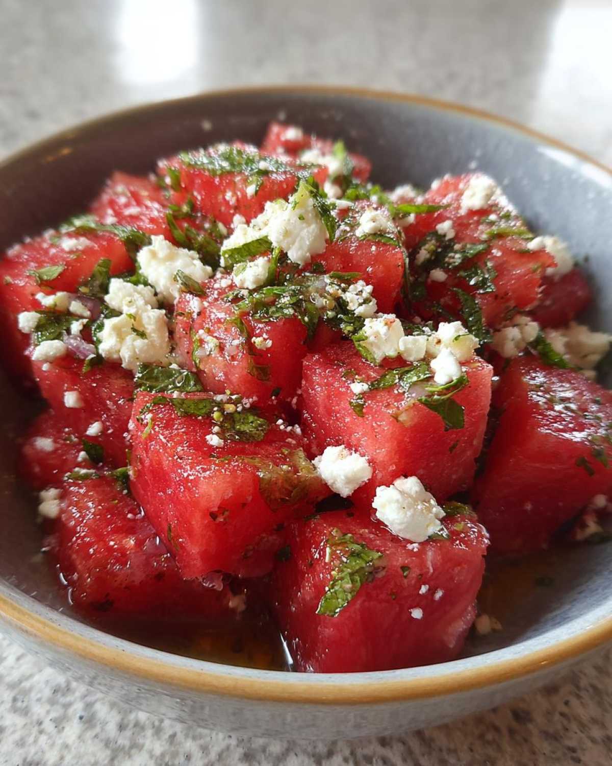Watermelon Feta Mint Salad - detail 1