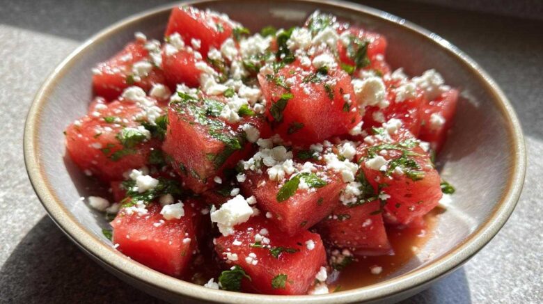 Watermelon Feta Mint Salad